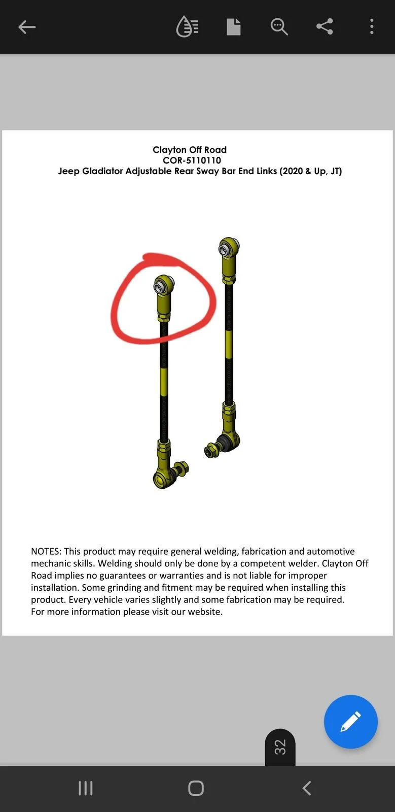 Jeep Gladiator Rear sway bar link captive nut 20201122_042130