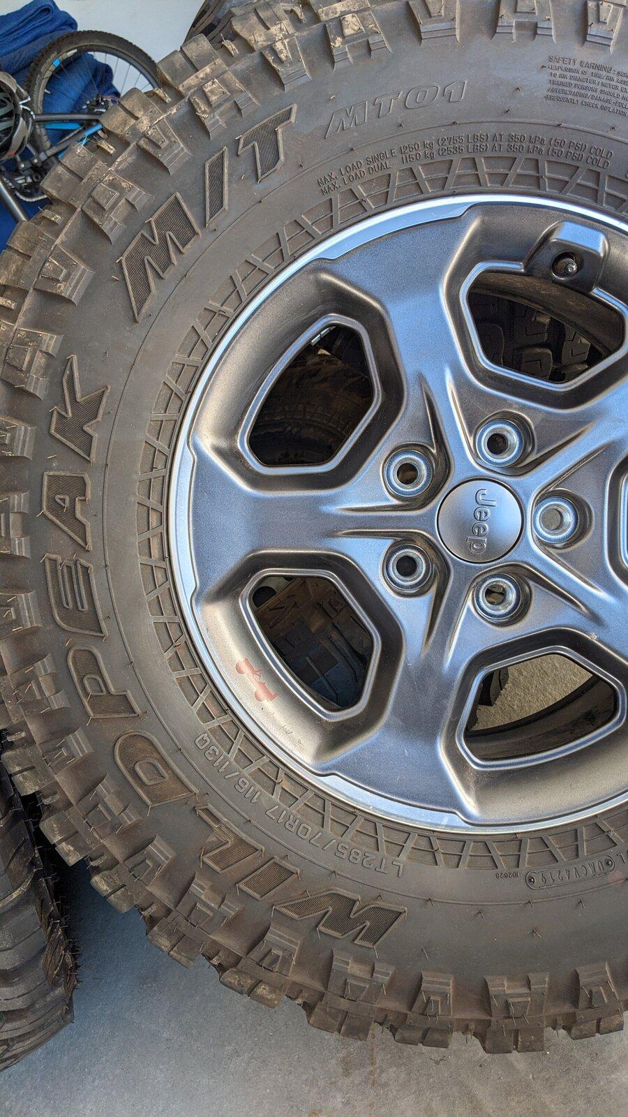 Jeep Gladiator Rubicon Takeoff Wheels + MT Tires, TPMS and Spare included - $1000 PXL_20201128_194412791