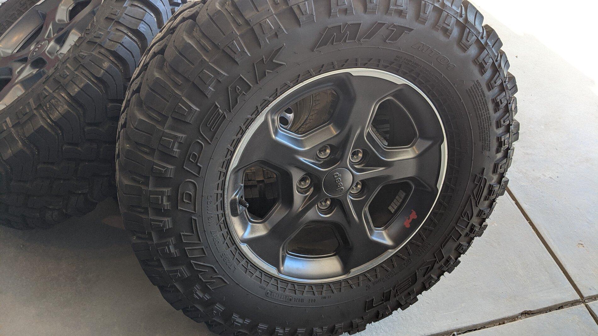 Jeep Gladiator Rubicon Takeoff Wheels + MT Tires, TPMS and Spare included - $1000 PXL_20201128_194538163