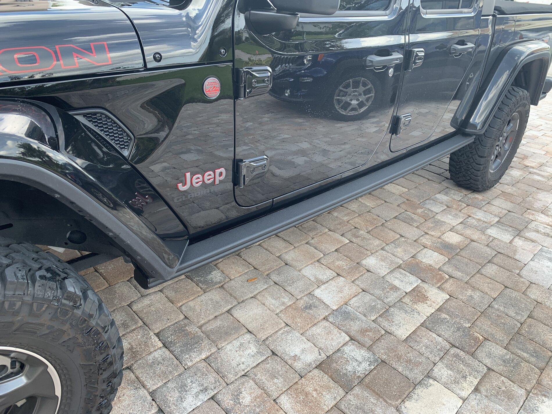 Jeep Gladiator Mopar Performance Enhanced Rock Rails with Step Assist for Sale $400. 2FF3DF7F-3DE7-42A7-817E-209A728B0F07