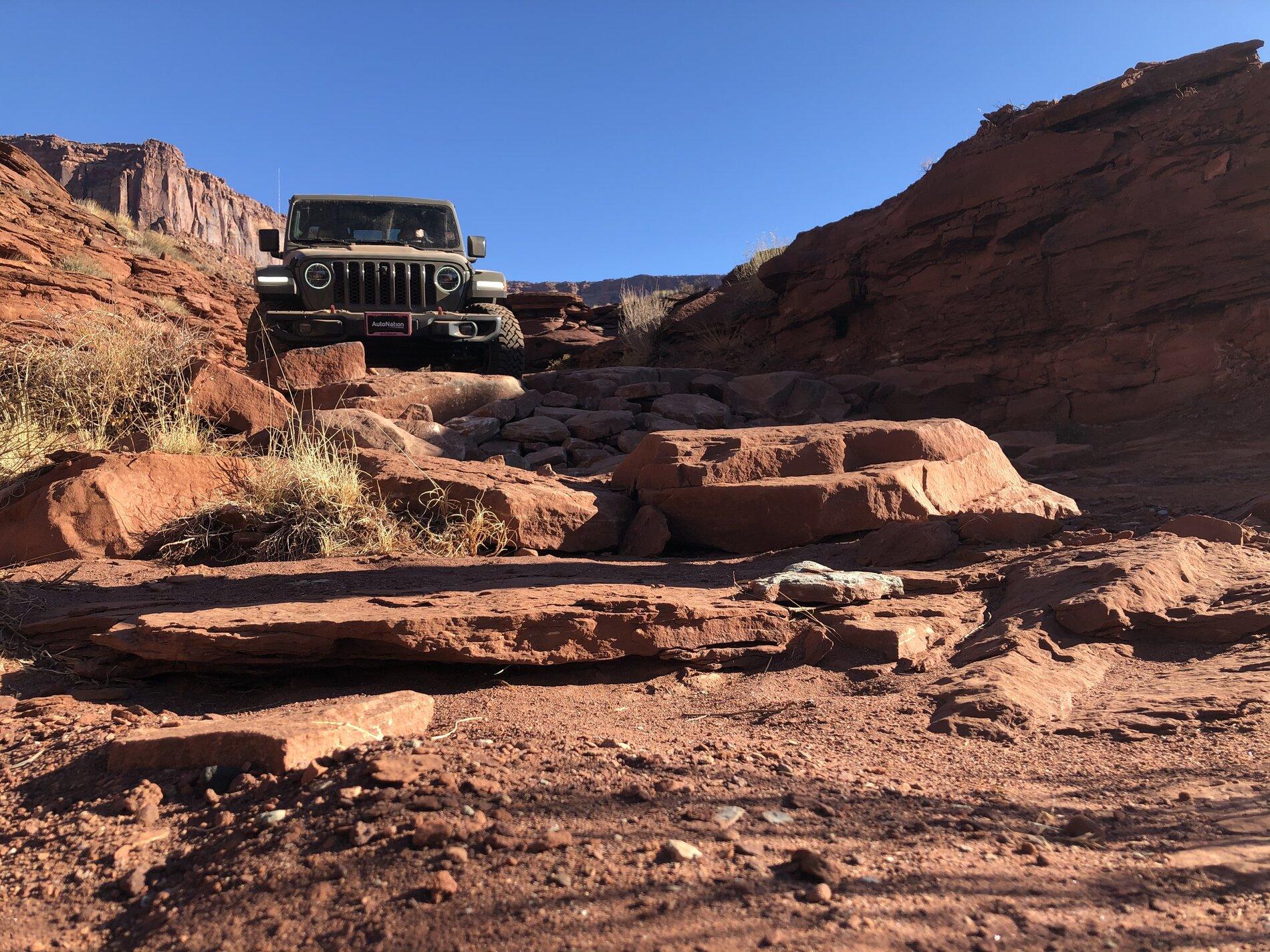 Jeep Gladiator Reaching Utah Monolith through Lockhart Basin IMG_8296