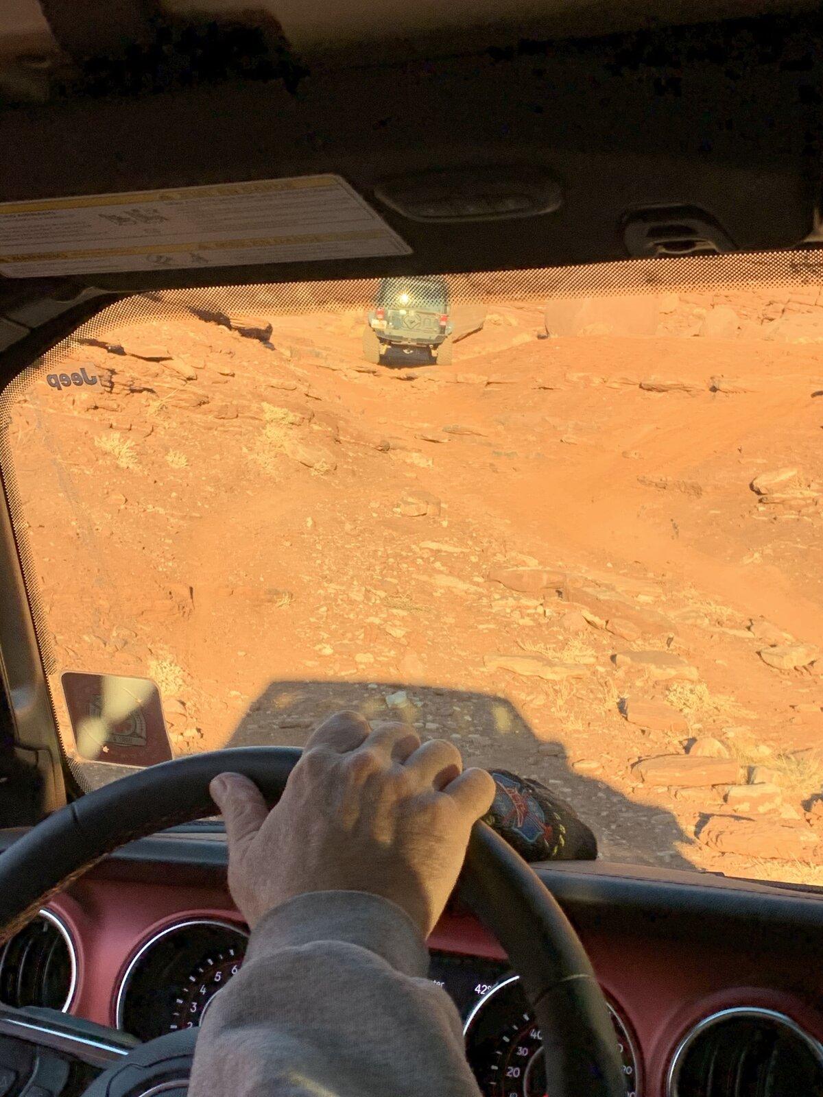 Jeep Gladiator Reaching Utah Monolith through Lockhart Basin IMG_2672