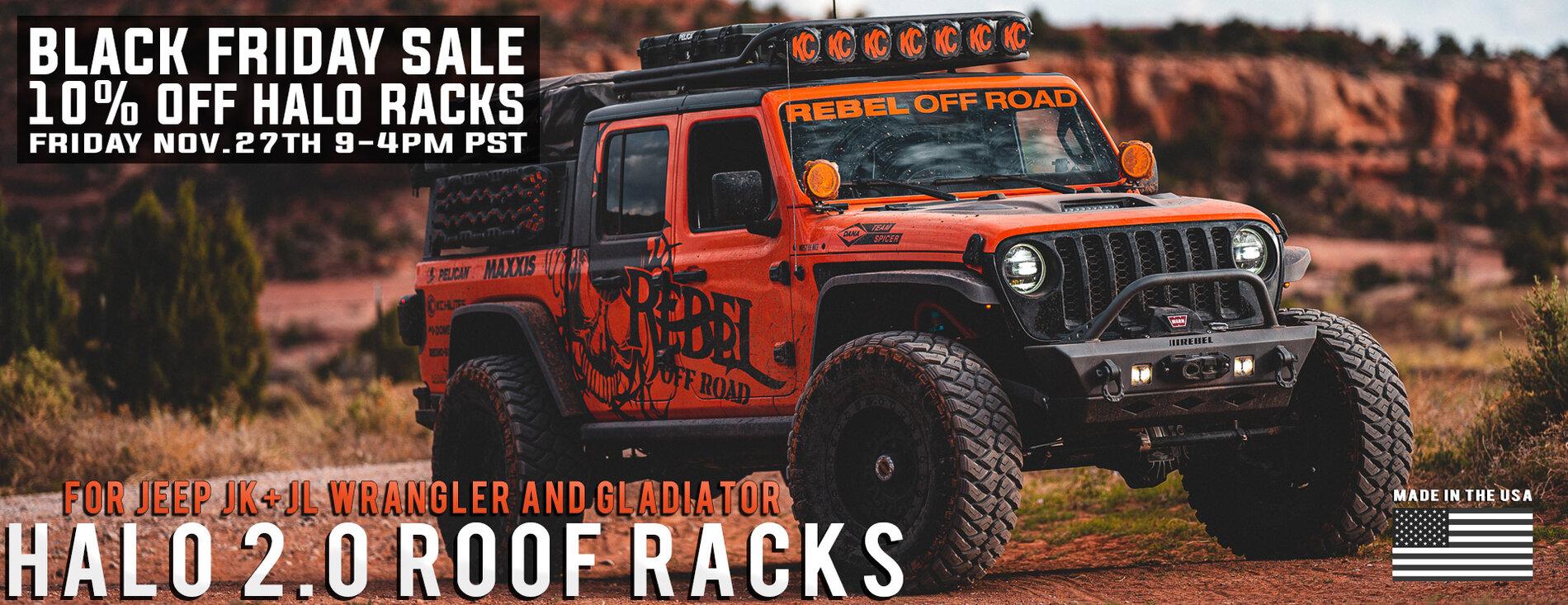 Jeep Gladiator CYBER MONDAY DEALS ARE LIVE! halo-racks-bannerBFS