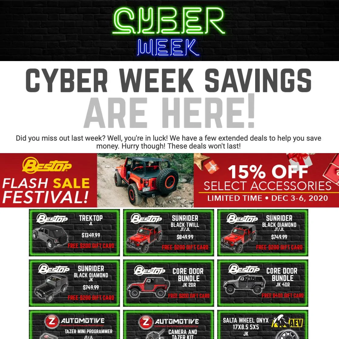 Jeep Gladiator Northridge4x4 Black Friday is now ON! Cyber-Week-still-going