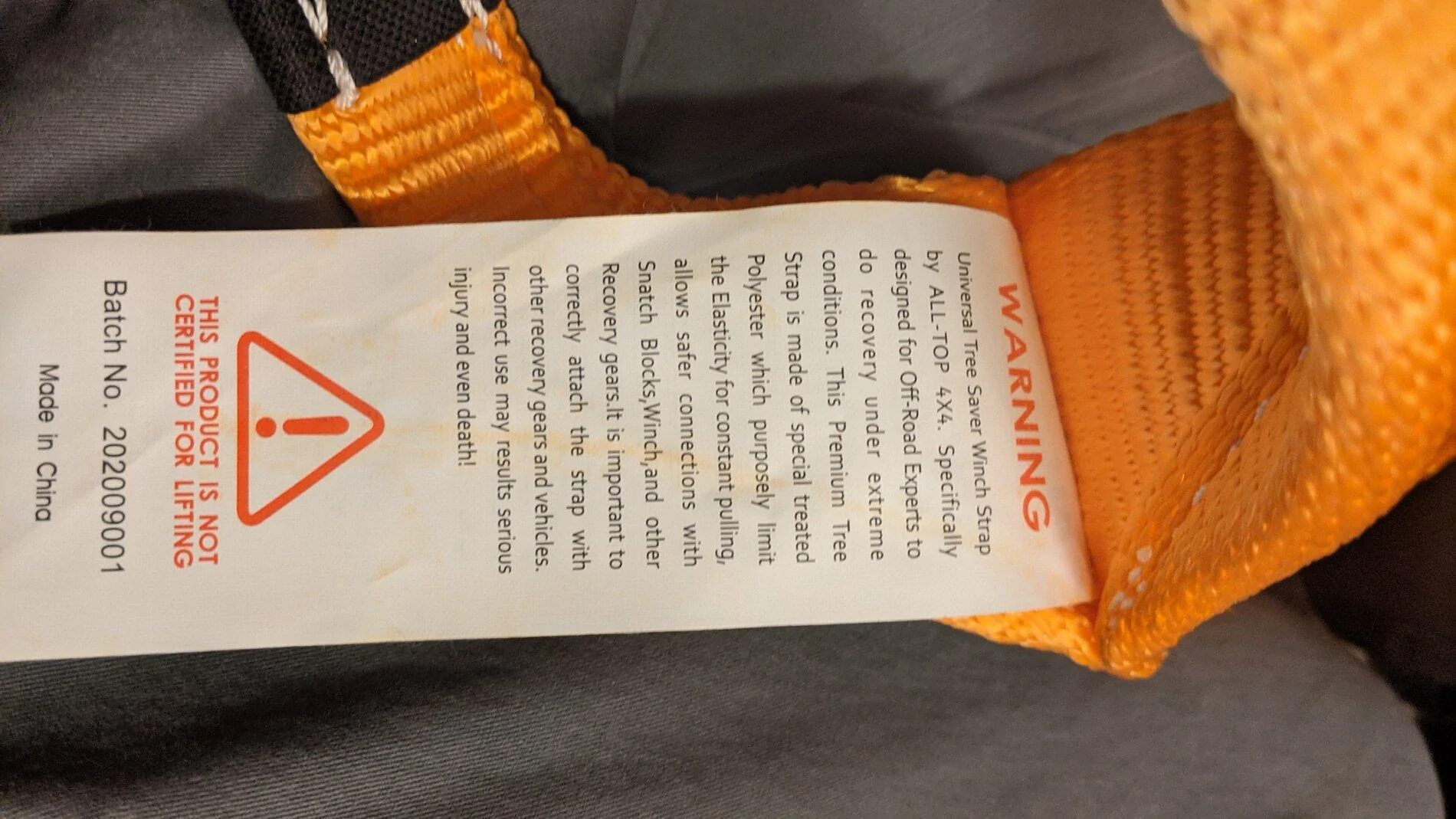Jeep Gladiator Kinetic recovery strap PXL_20201208_225807751