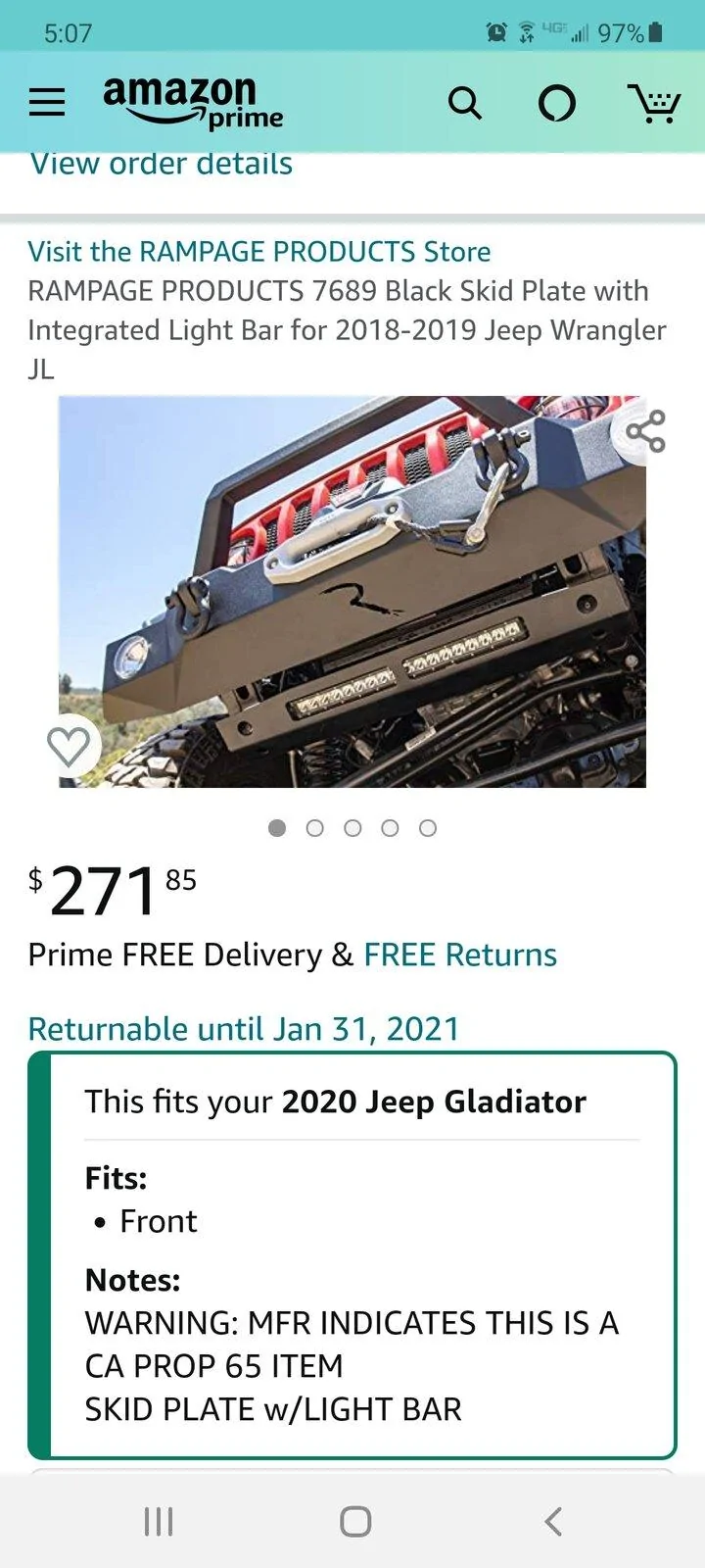Jeep Gladiator What did you do TO your Gladiator today? [ADMIN WARNING: NO POLITICS, NO GUN TALK] Screenshot_20201209-050736_Amazon Shopping