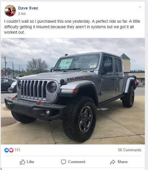 Jeep Gladiator FB Owner GladiatorPurchas