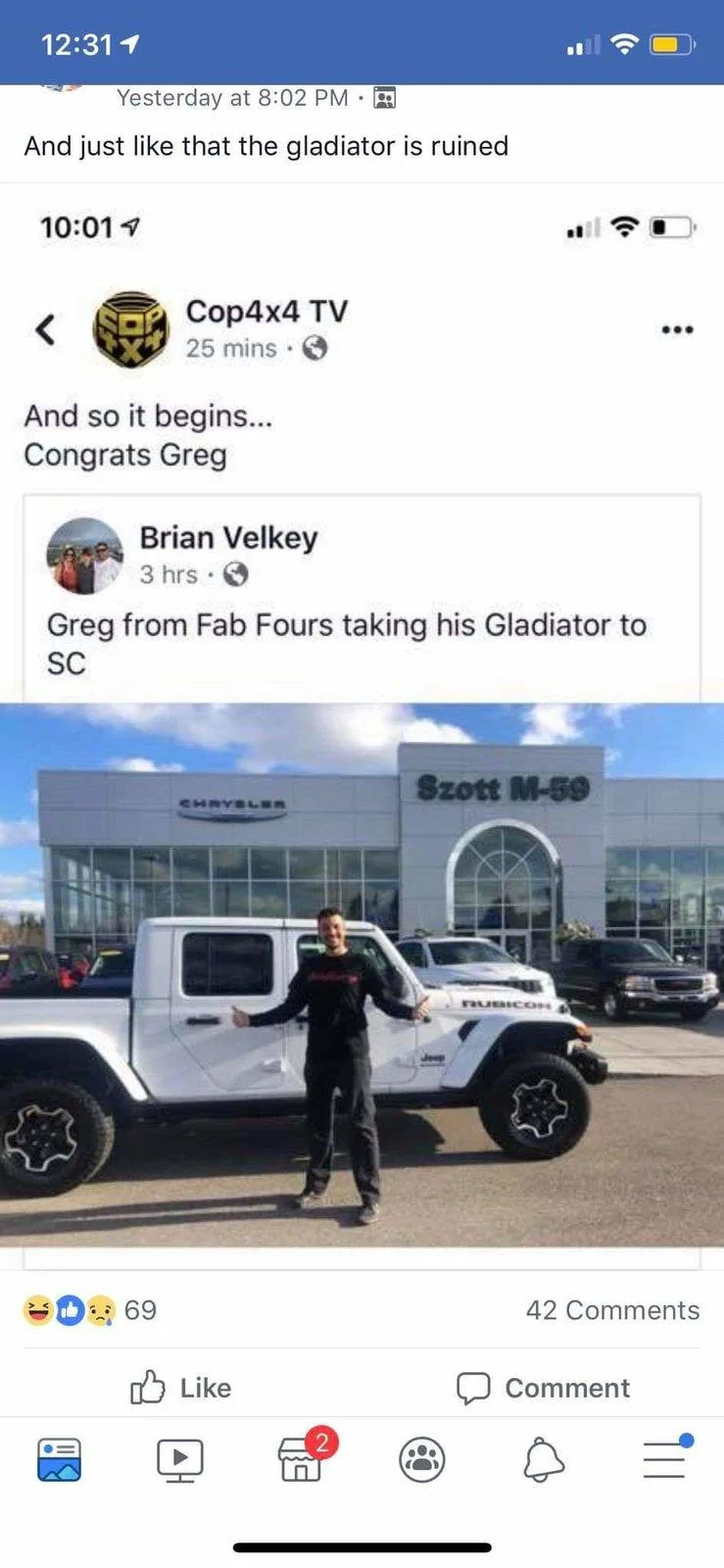 Jeep Gladiator My white Gladiator Rubicon delivered! 58377766_748107824925_2307285607124041728_o