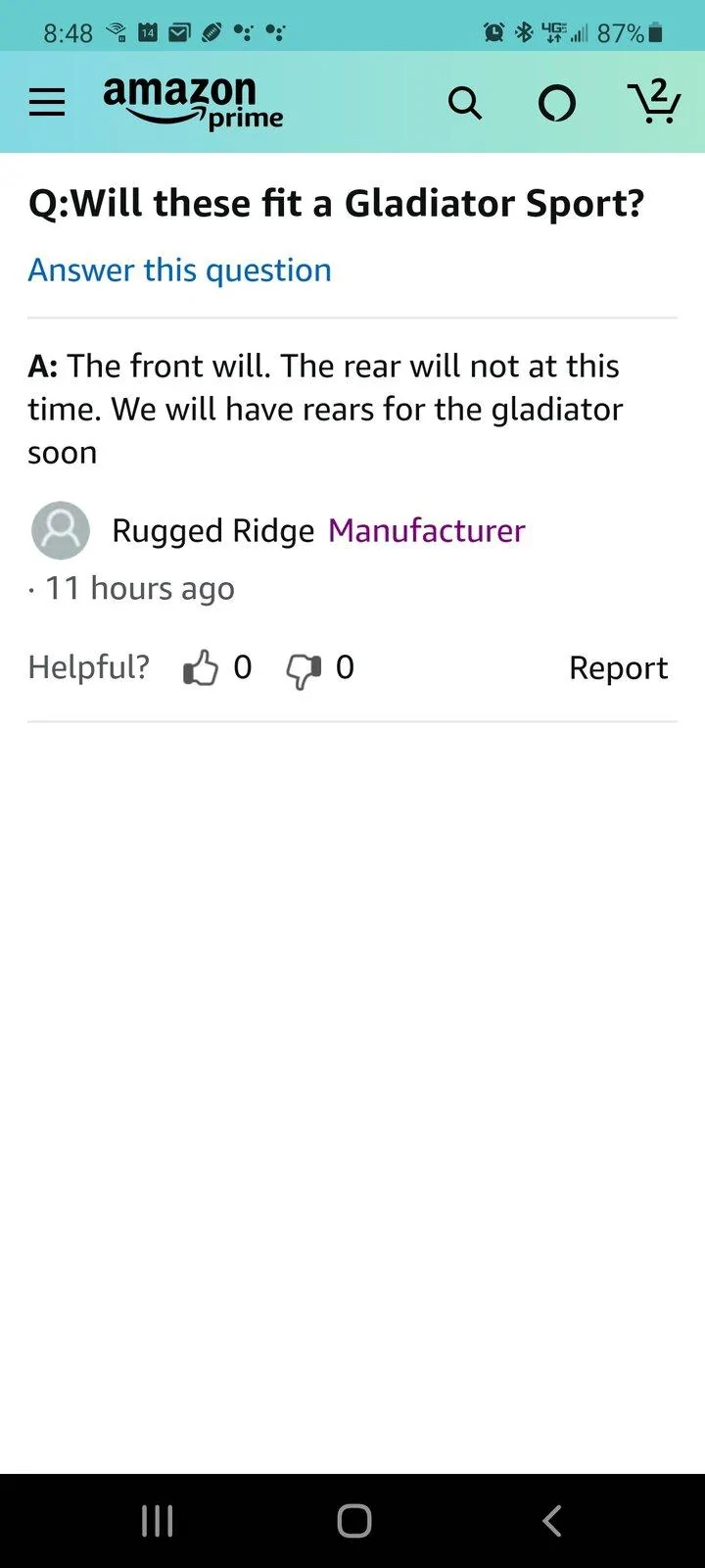 Jeep Gladiator Rugged Ridge Max Terrain Fenders Screenshot_20201214-084852_Amazon Shopping