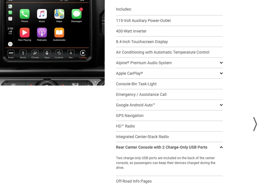 Jeep Gladiator USB in the back of the center console 1608347450346