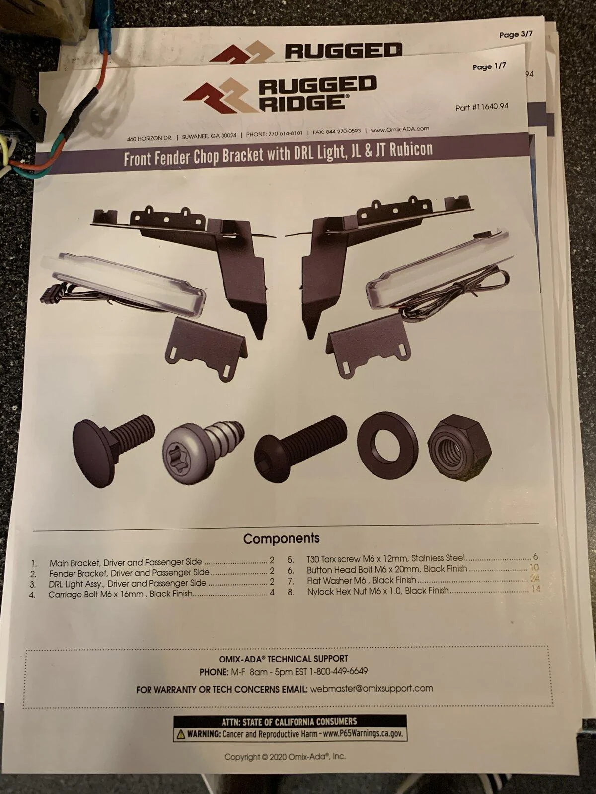 Jeep Gladiator Rugged Ridge Chop Brackets with LED DRL - NEW IN BOX - $200 IMG_2268