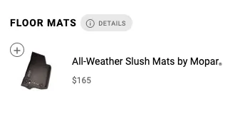 Jeep Gladiator If you don't order the All Weather Slush Mats... What do you get? 1609354427925