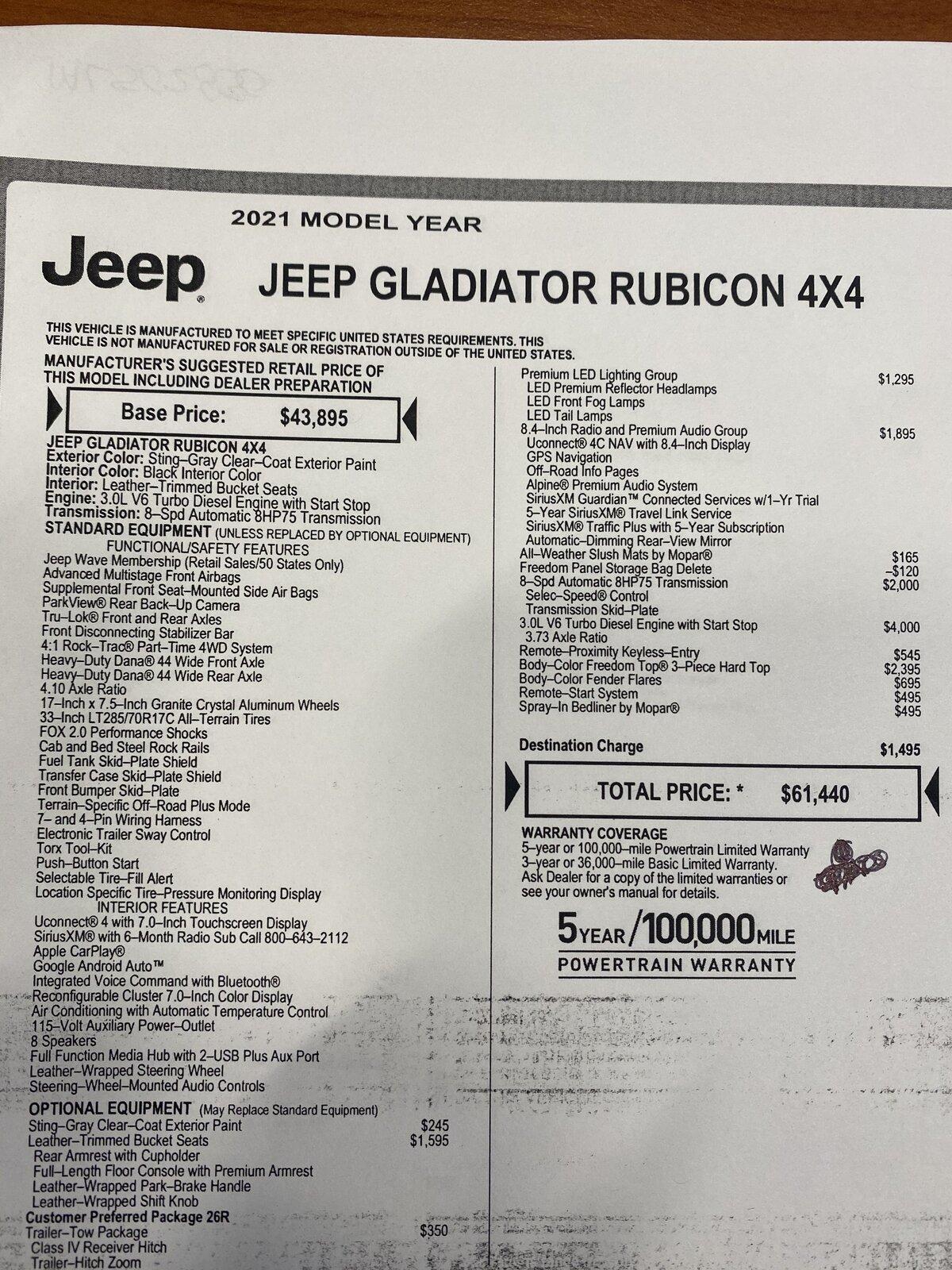 Jeep Gladiator Am I getting a solid deal? 16DBEFBA-1E15-4442-8D33-9A801487F116