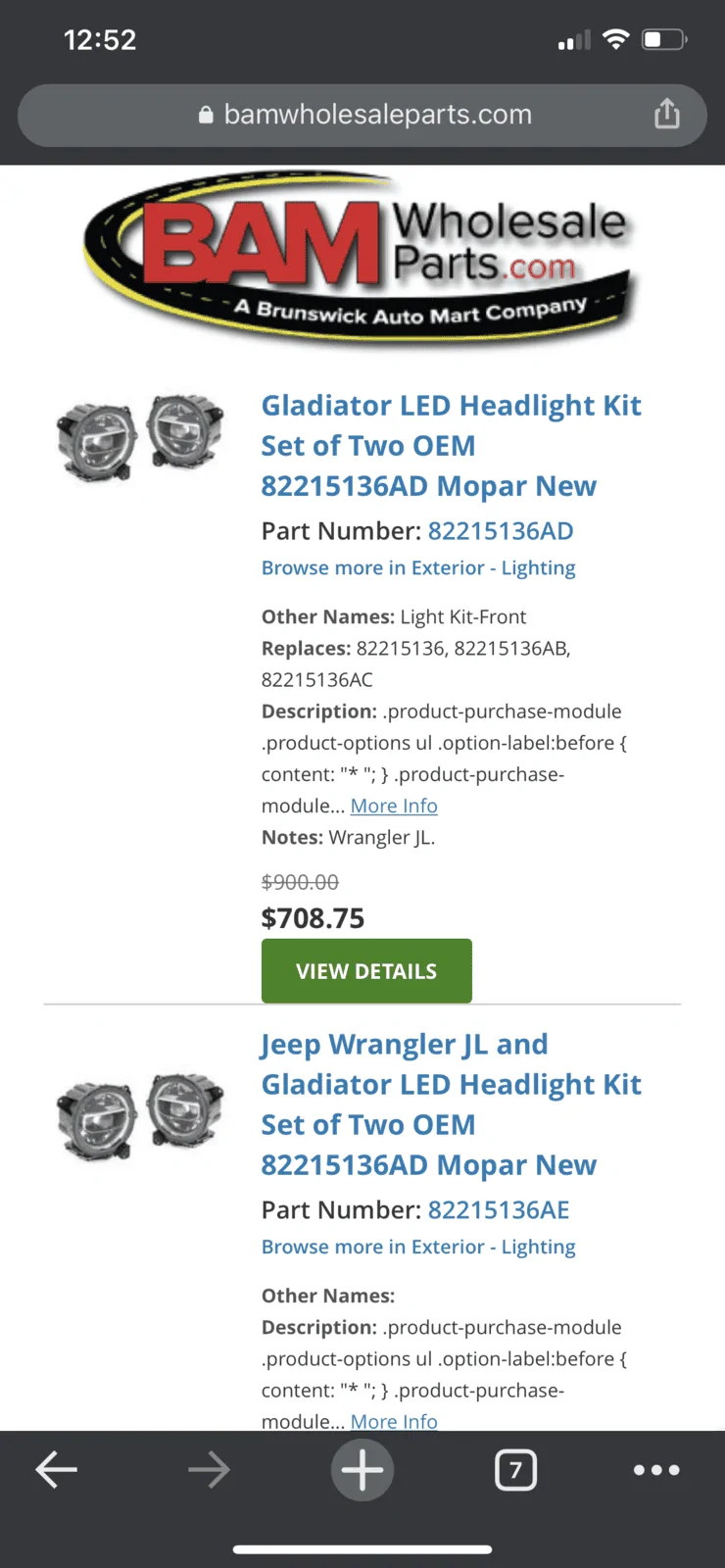 Jeep Gladiator Different OEM leds options anyone know the difference ? 679A7D2F-D082-414D-84BB-F8EC7263EA36