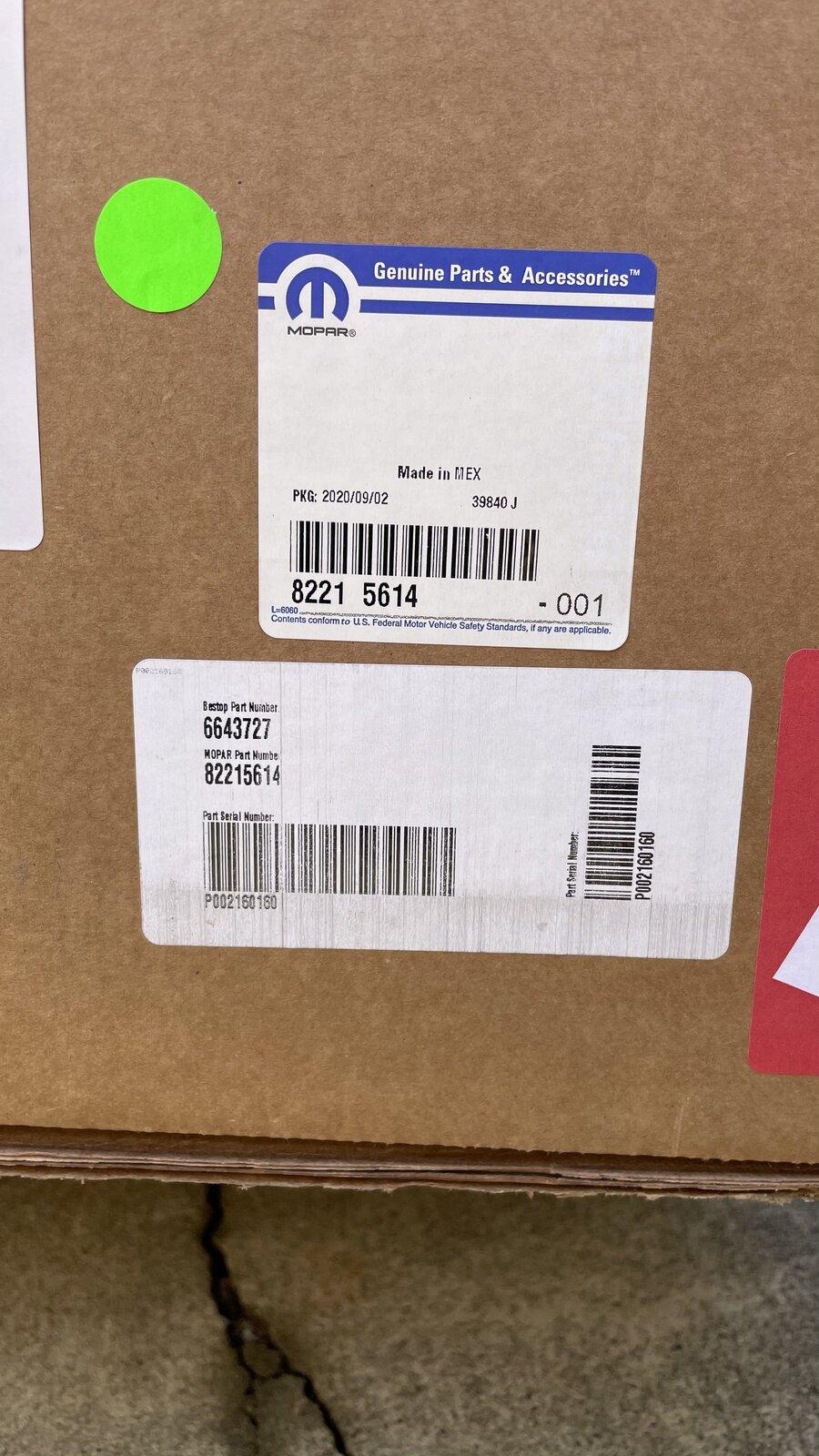 Jeep Gladiator SOLD:  New In Box Premium Soft Top 2CD153F6-5105-42DB-B599-D68B6FBFD049