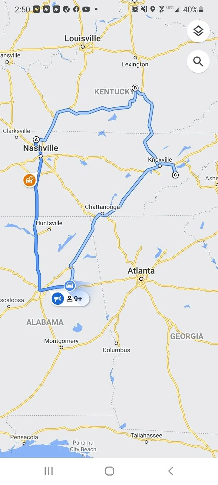 Jeep Gladiator Long road trip when you buy your gladiator from dealership Screenshot_20210107-145039_Maps