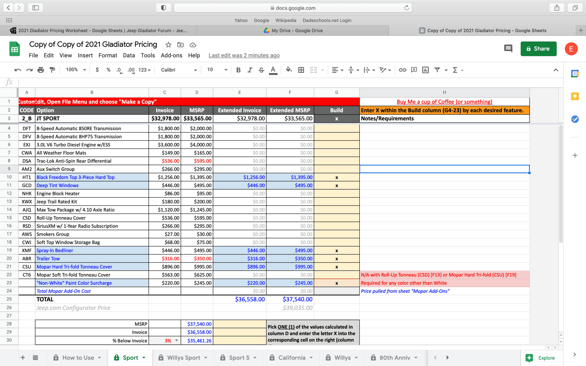 Jeep Gladiator New South Florida Build Order First Timer Screen Shot 2021-01-08 at 4.34.34 PM
