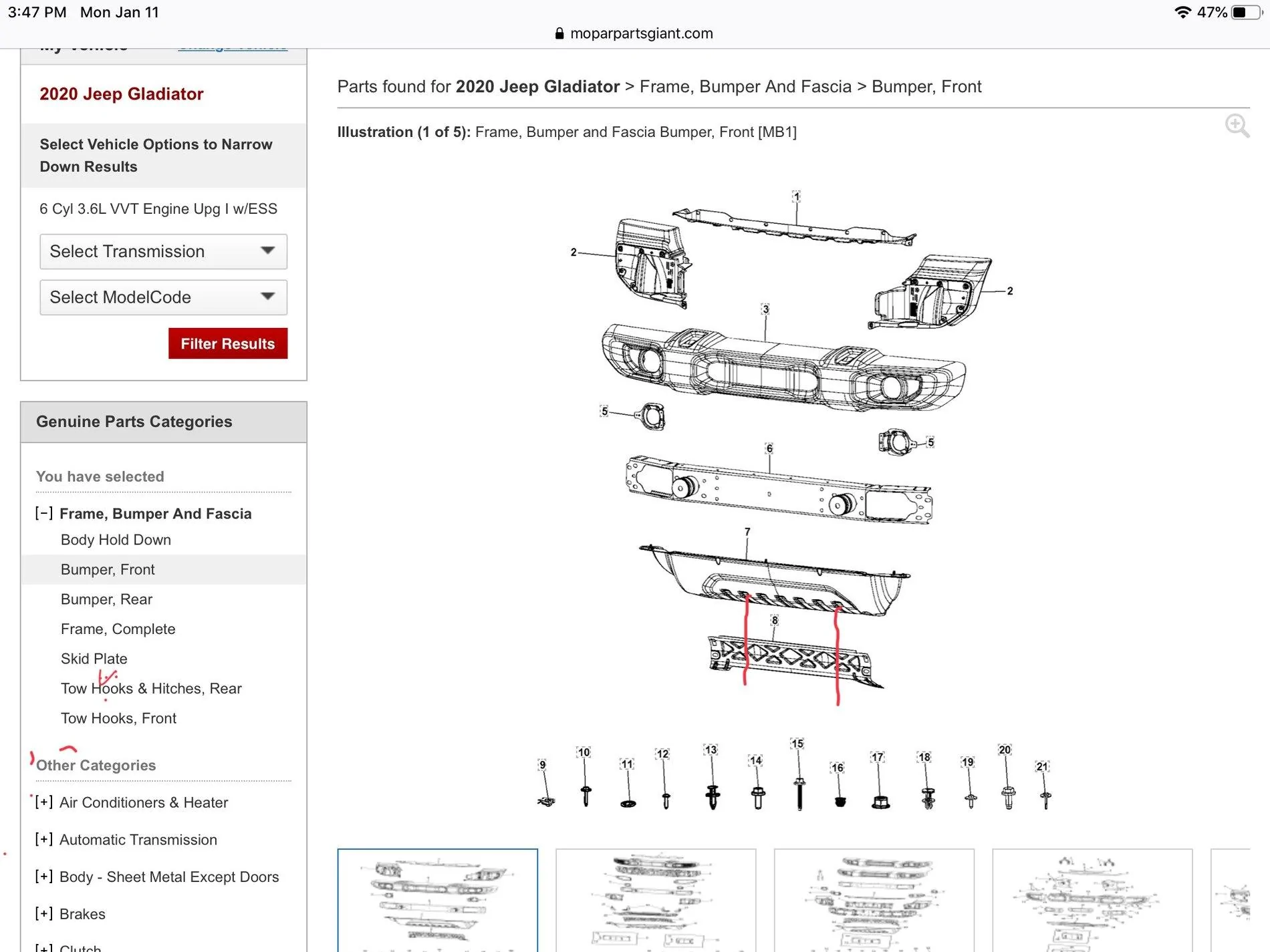 Jeep Gladiator Front hitch receiver 7CAF3986-6ED5-4910-BEF7-09B3C518EBC7
