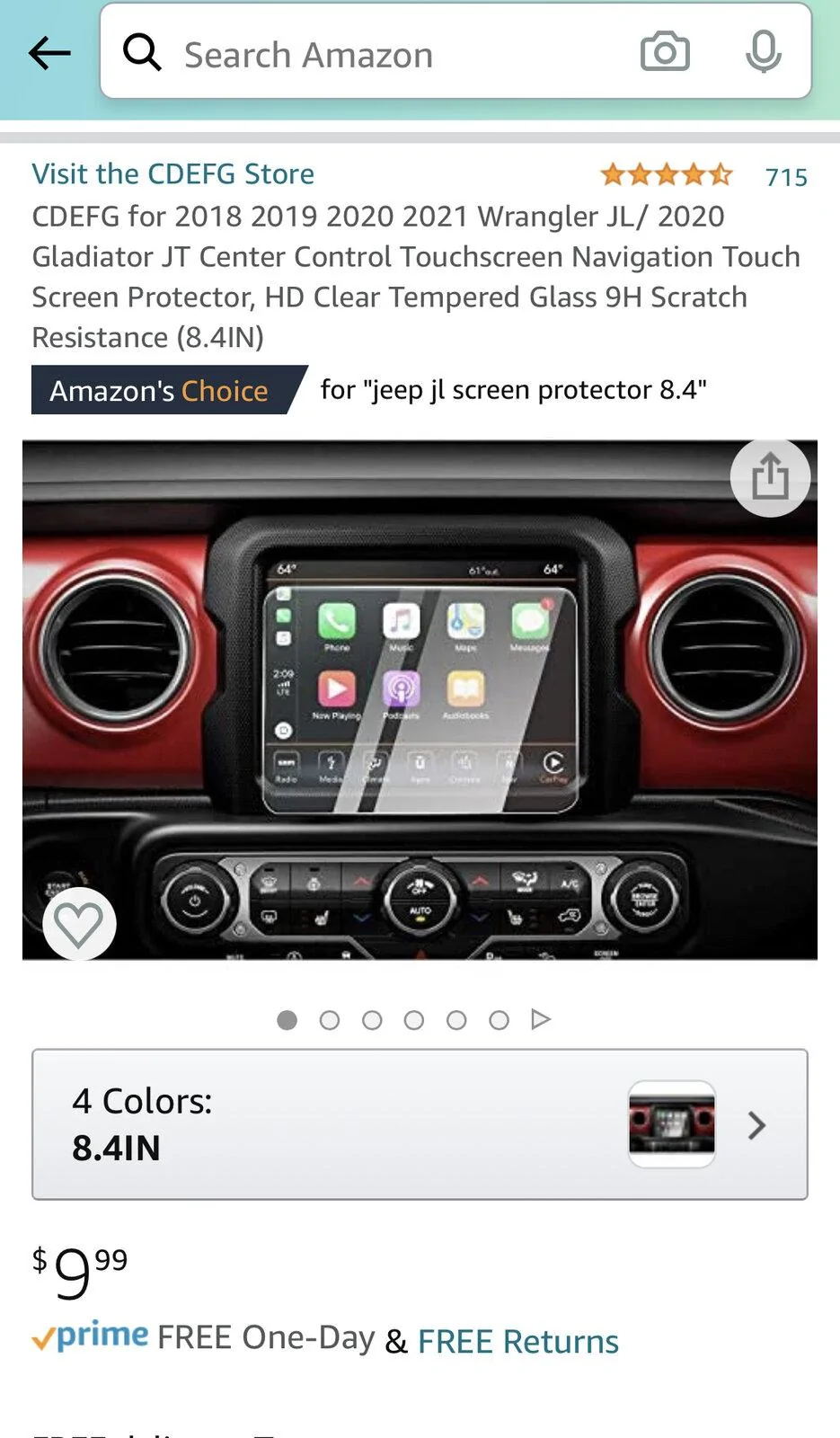 Jeep Gladiator Screen Protector FB071796-D9D6-440A-A9A3-0DC619171FCE