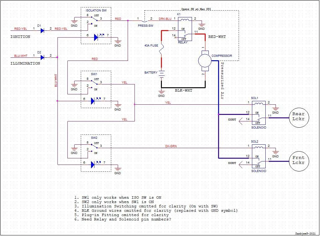Jeep Gladiator Simplified wiring diagram for ARB ARB_Wiring_Diagram