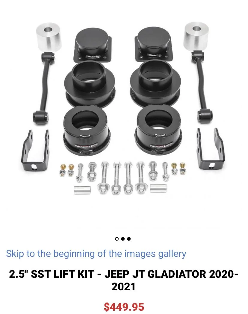 Jeep Gladiator Readylift 2.5” stainless steel lift kit B0680C71-6156-4C31-9AA0-C86931990D36