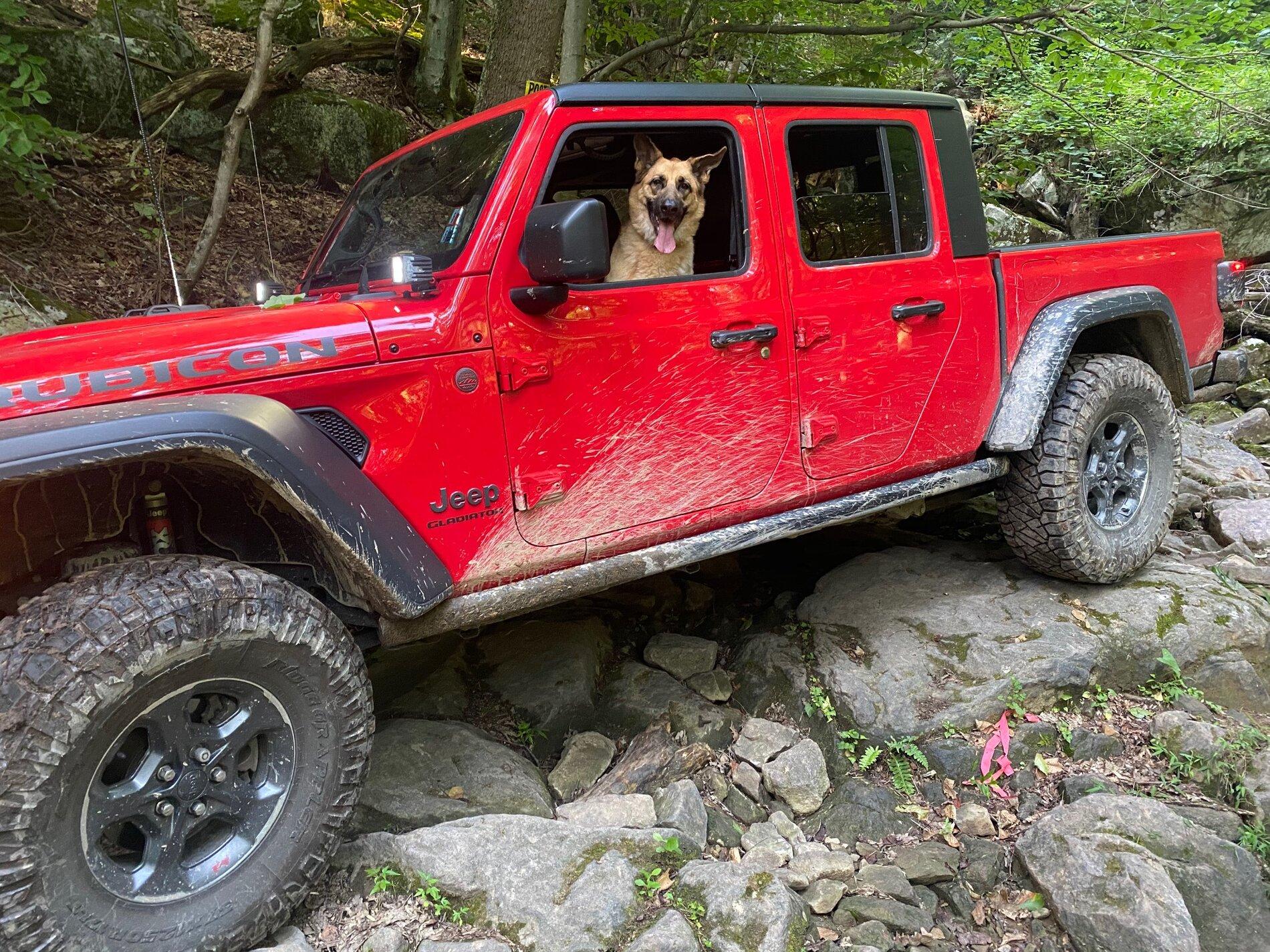 Jeep Gladiator Red Rubicon 2" RE budget boost and 37 Nitto Ridge Grapplers IMG_2199