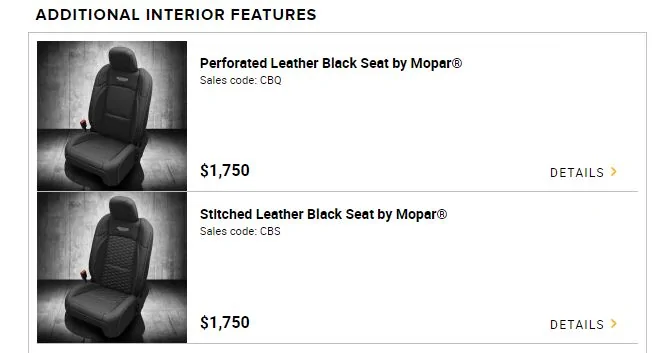 Jeep Gladiator Option for the Mopar Leather Seat? JT_Leather02