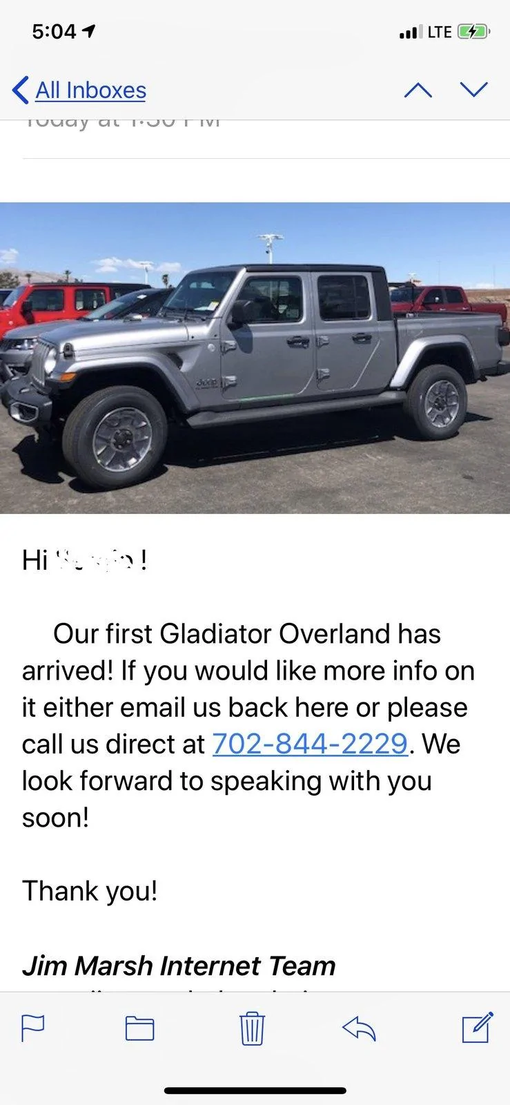 Jeep Gladiator Sitting On Lot Waiting For New Owner 6C7920FE-87B4-4CEC-9BDF-59C6DBDB16A4