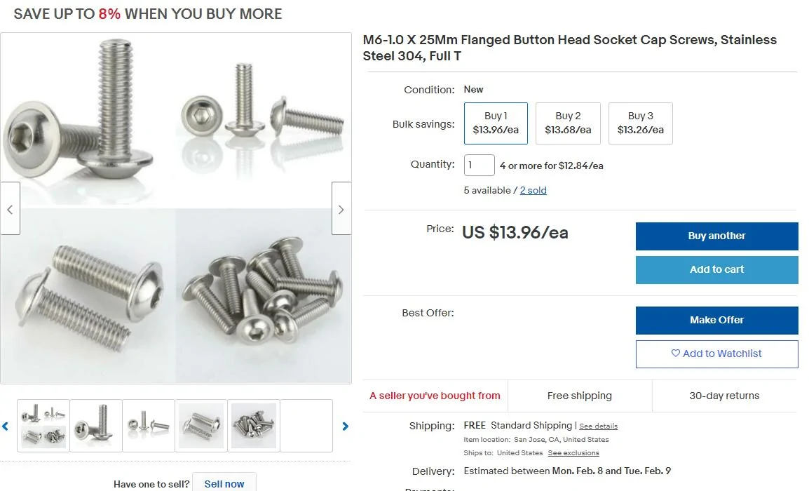 Jeep Gladiator Bed Anchor/Tie Downs screws