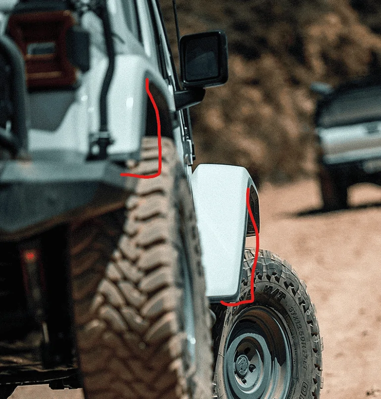 Jeep Gladiator Mudflaps that flare out at wheel wells, rather than... 1612394750058