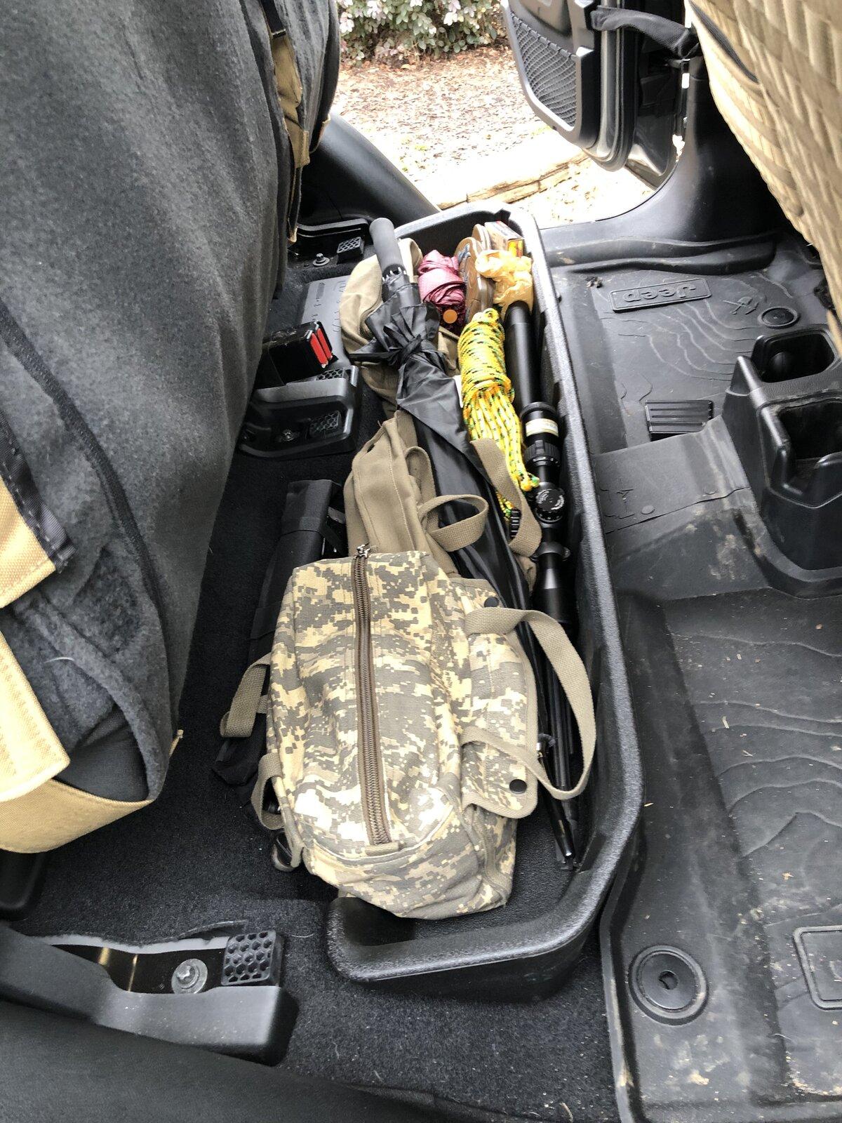 Jeep Gladiator What's under the back seat of a Sport S? C9B915FE-E484-4E63-86FD-0AE9A8381A89