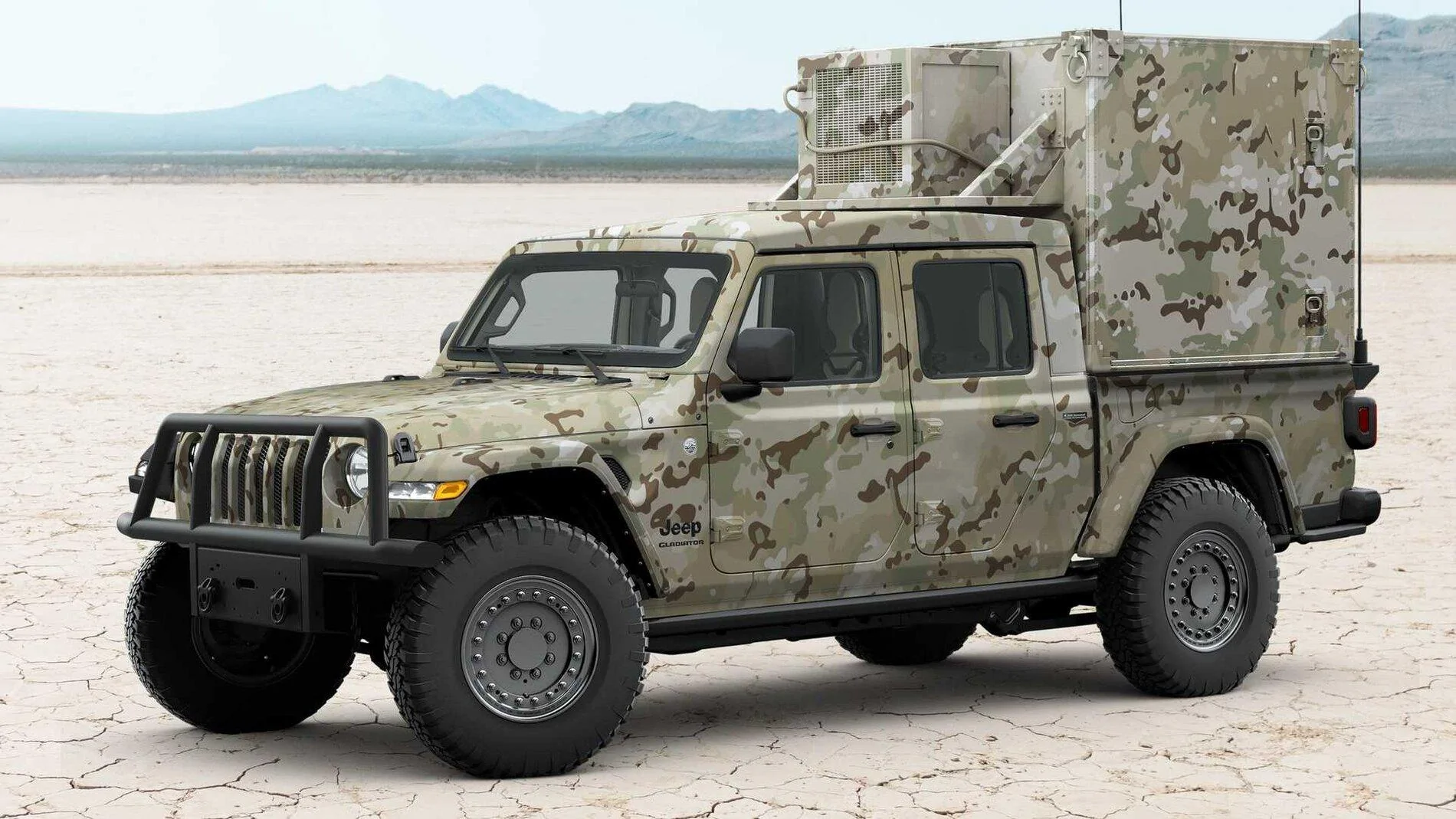 Jeep Gladiator Would the Wrangler (4 dr) and the Gladiator make good military garrison vehicles? jeep-gladiator-AM-General-proto2