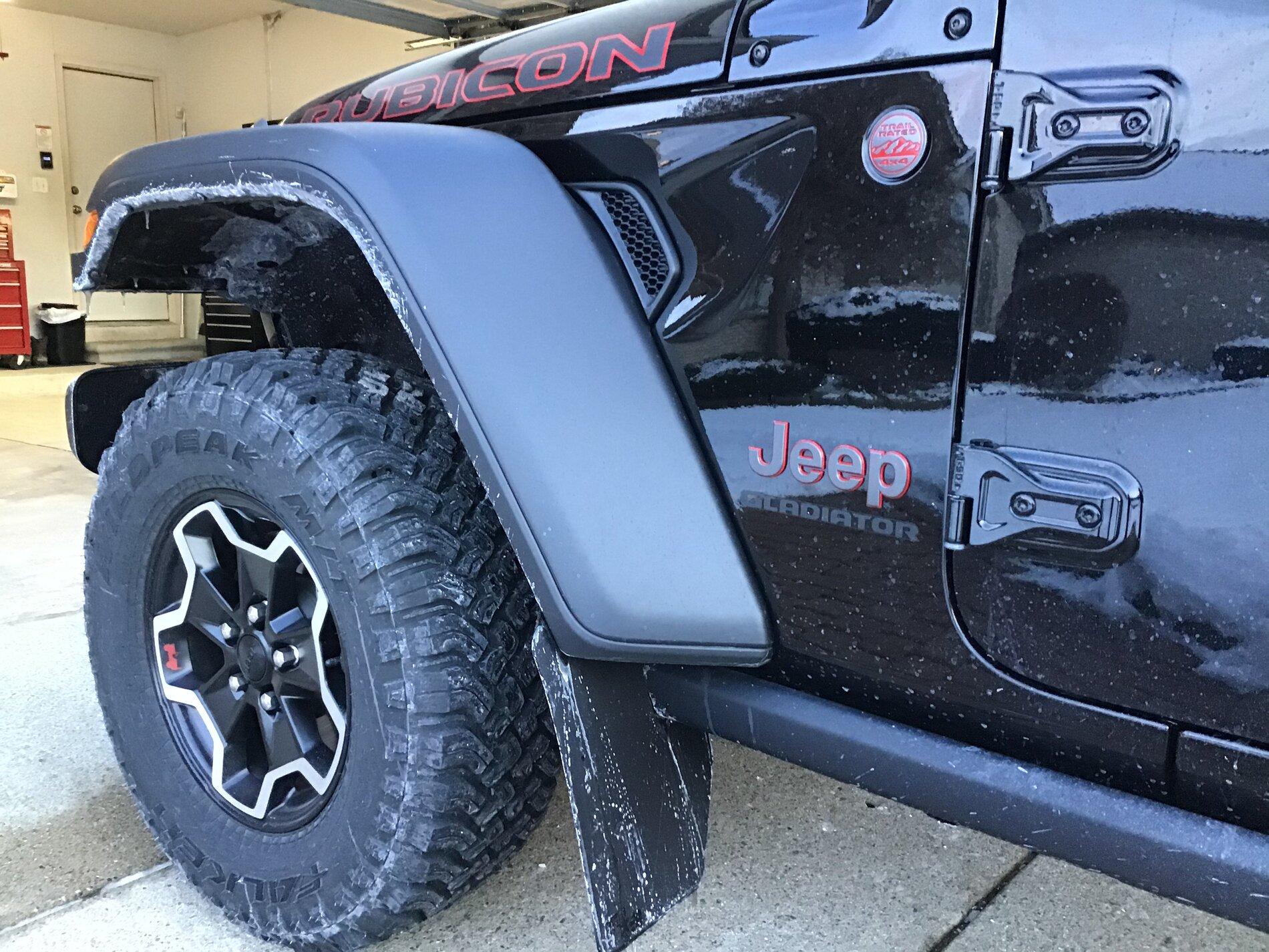 Jeep Gladiator I installed Front & Rear RokBlokz.com mud flaps on my 2021 Gladiator Rubicon I love them easy to take off with thumb screws when going off road 4749E412-25E7-49E9-9283-1EAE3EE8AE01