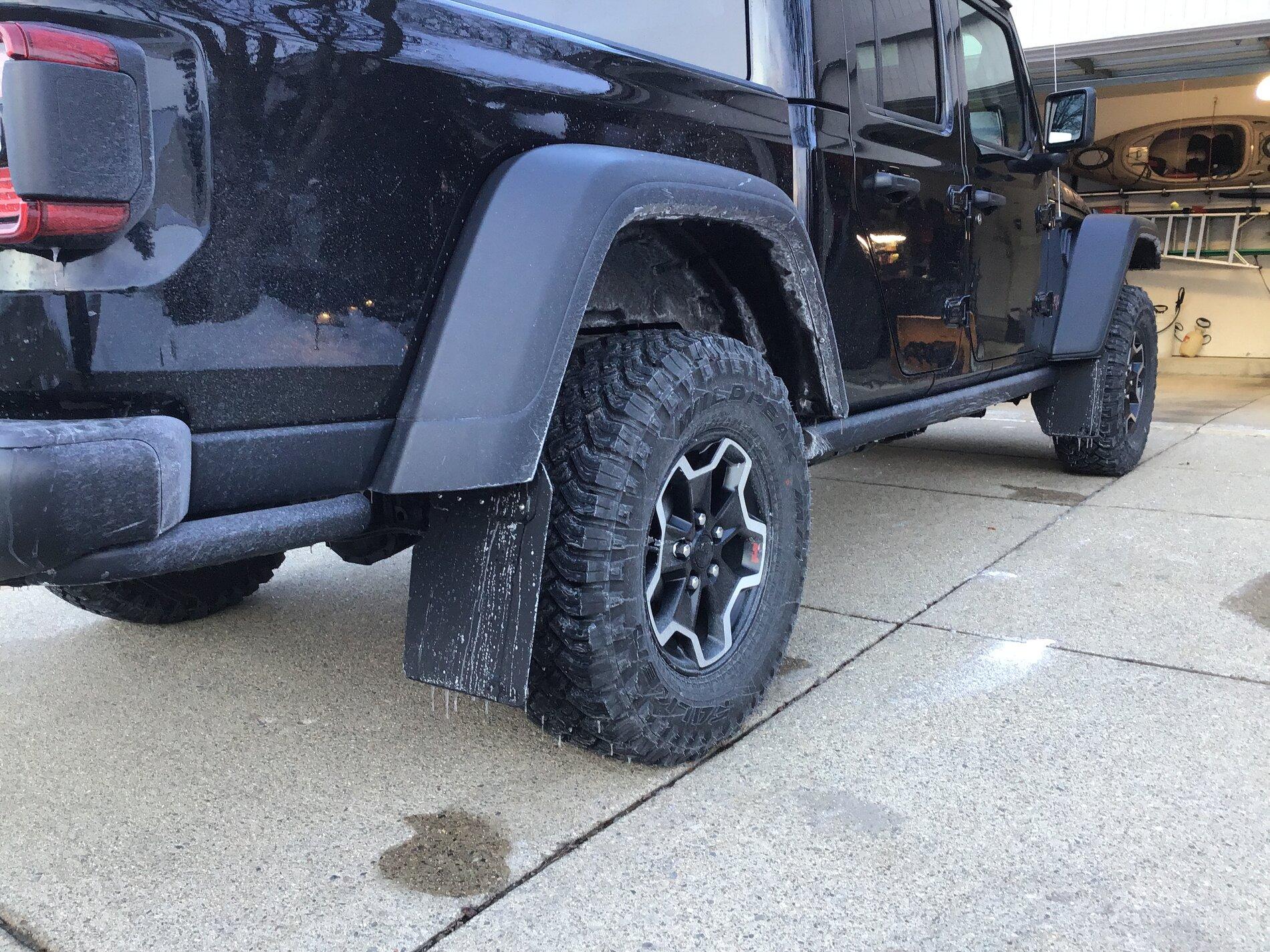 Jeep Gladiator I installed Front & Rear RokBlokz.com mud flaps on my 2021 Gladiator Rubicon I love them easy to take off with thumb screws when going off road BB4CDC47-78DC-4A26-9428-83EF9CF1D94A