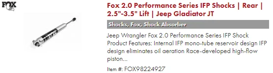 Jeep Gladiator Mopar 2” Fox Shocks vs. Rubicon Fox Shocks 1613067987063