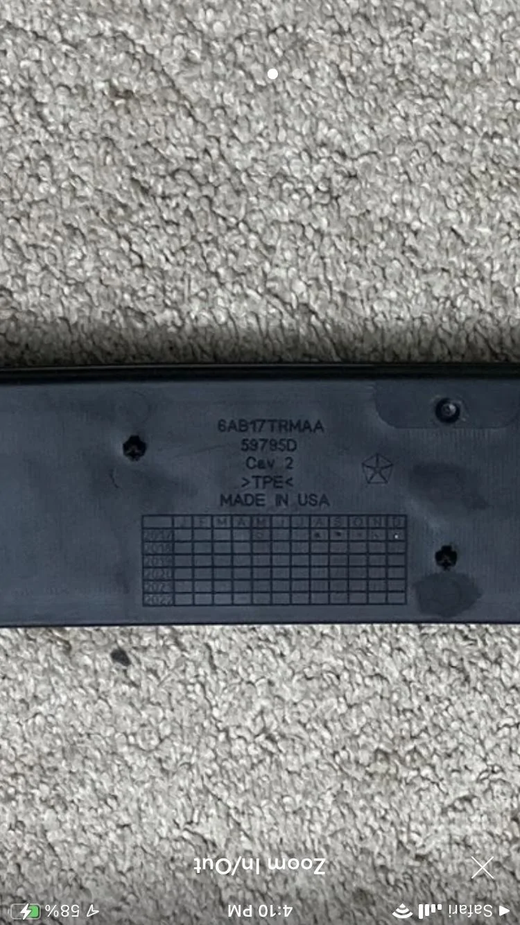Jeep Gladiator Dash removable rubber pad replacement 397E7DE1-E185-460F-BDF1-0D79BB21E338