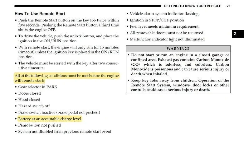 Jeep Gladiator Remote start cold temps. Remote Start
