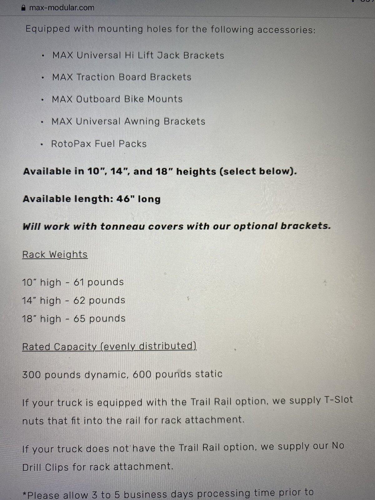 Jeep Gladiator Max Modular Gladiator Max Steel Bed Rack for sale $700 fits with Factory Tonneau Cover CE0CE36C-F335-4A73-B3FA-3199D0DD4B73