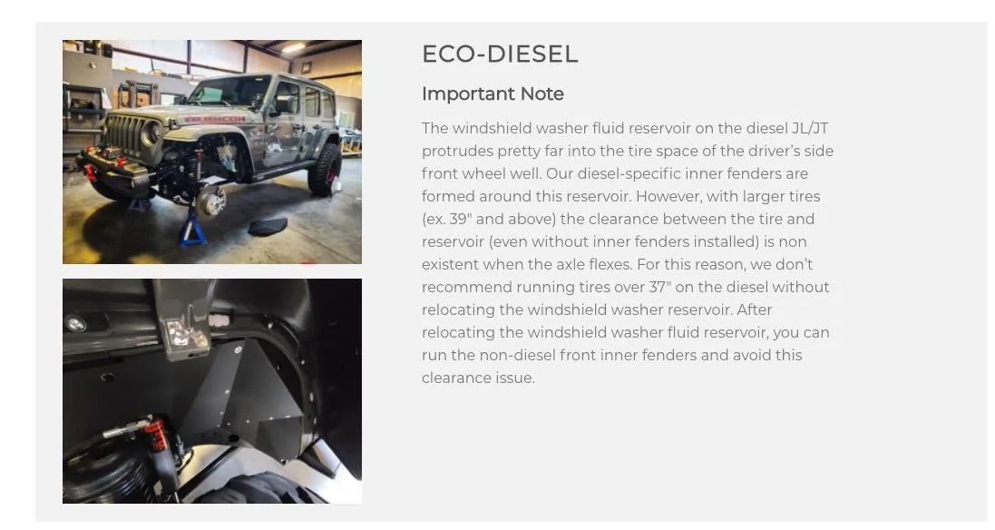 Jeep Gladiator Inner fender liners for diesel Screen Shot 2021-02-15 at 9.04.48 PM