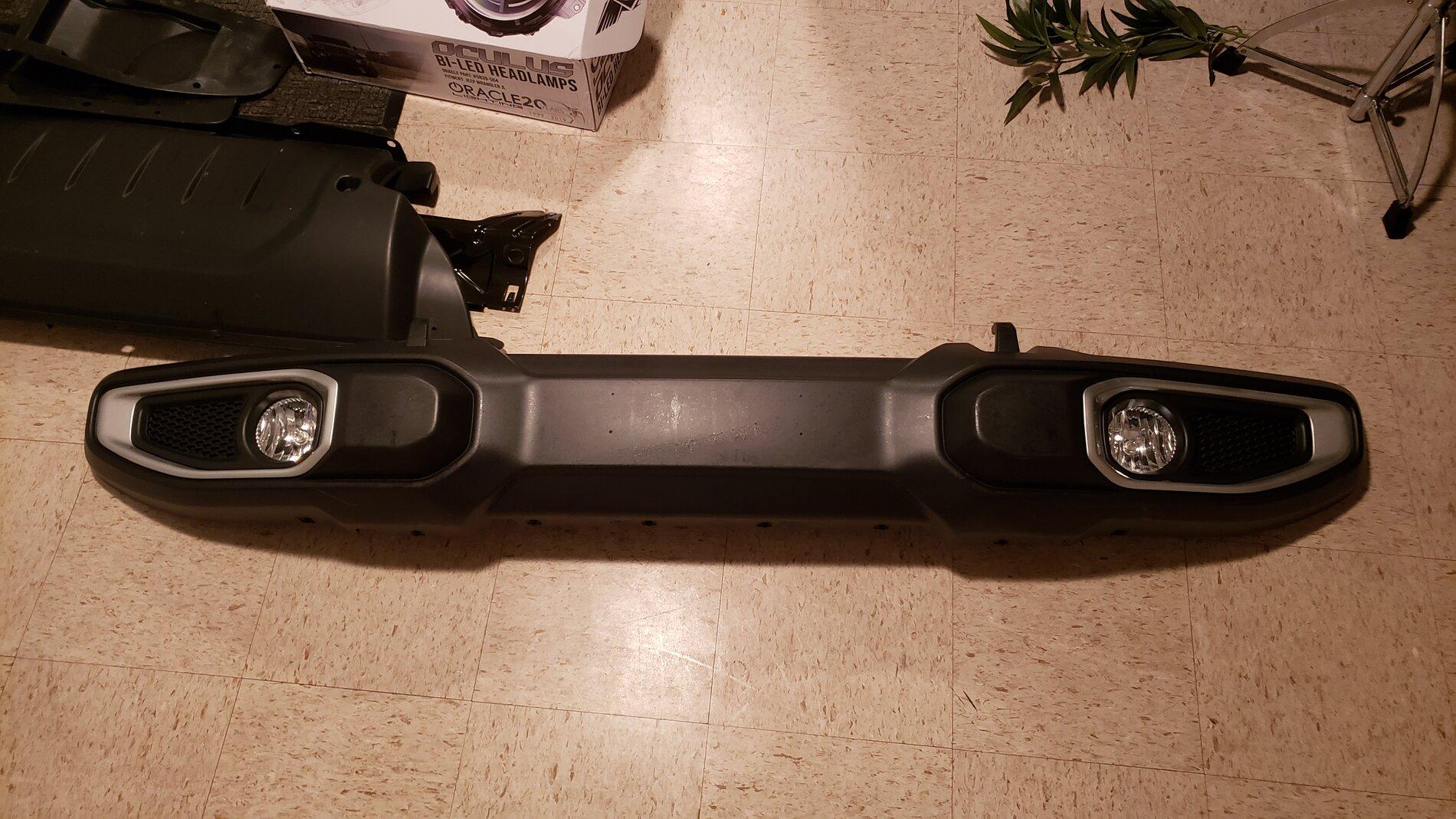 Jeep Gladiator WTS OEM Plastic Overland Front Bumper (with silver inserts) $150 20210215_215208