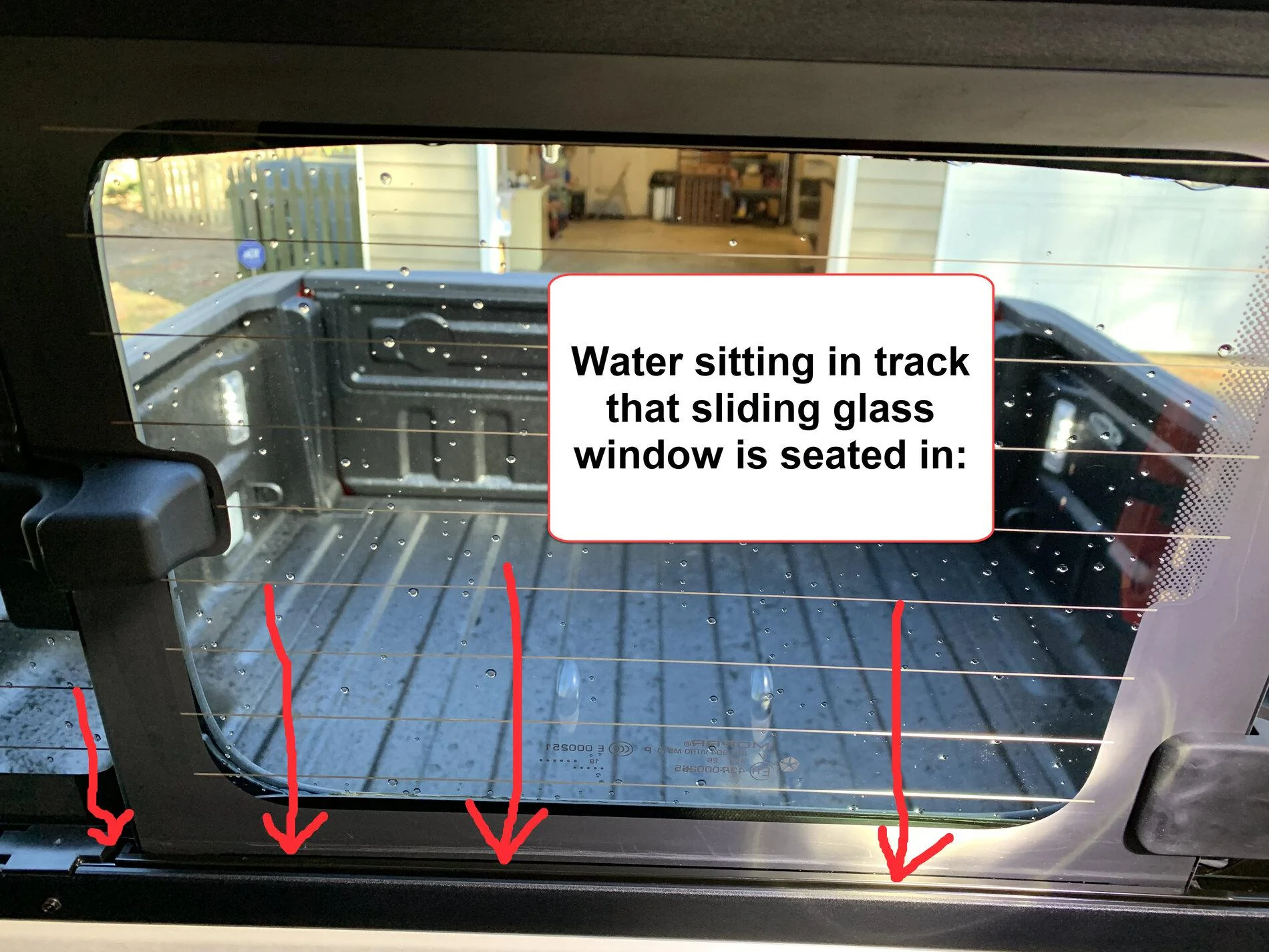 Jeep Gladiator Normal or Not? Water In Sliding Back Window Track . . . 01a