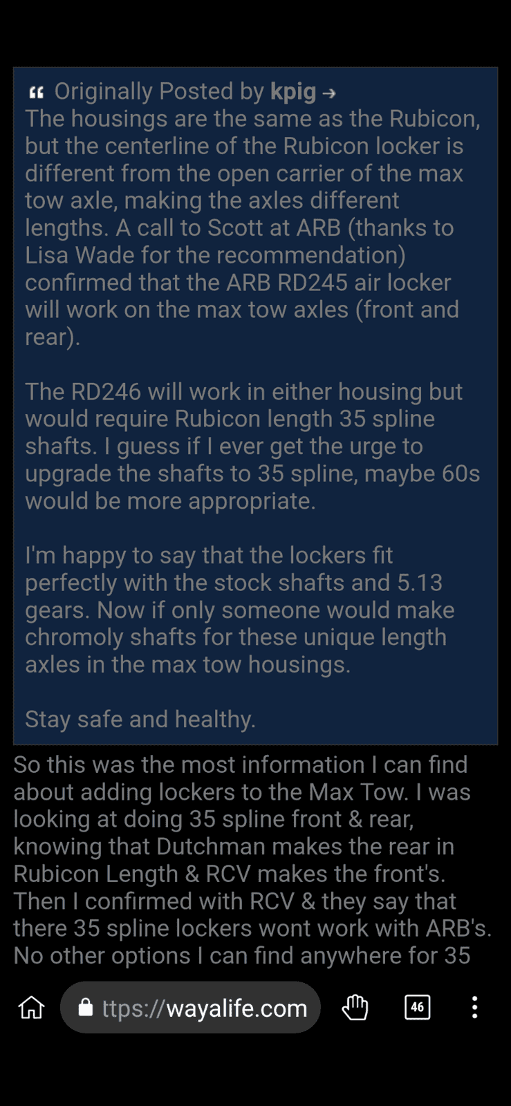 Jeep Gladiator Axle Information (Max Tow) Screenshot_20210224-055822