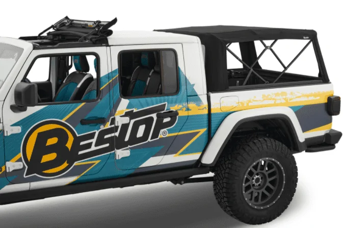 Jeep Gladiator Bestop teaser concept: folding soft cover / shell / topper for Gladiator bed 1614191953686