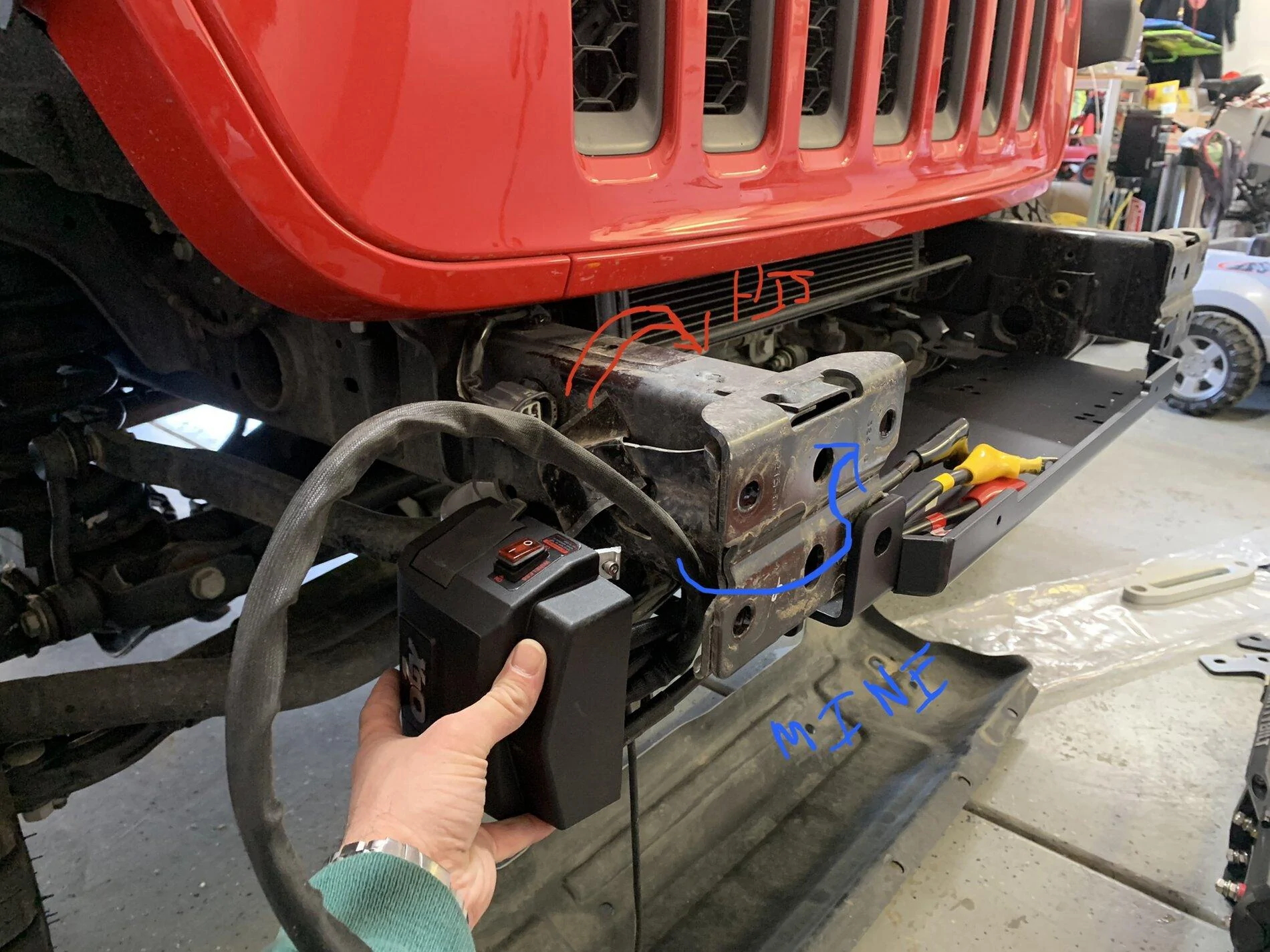 Jeep Gladiator “Stealth” hidden smittybilt H2O 12k winch install on Maximus-3 winch plate 1C79BC79-1FB5-4183-A164-2937FAED6BC6