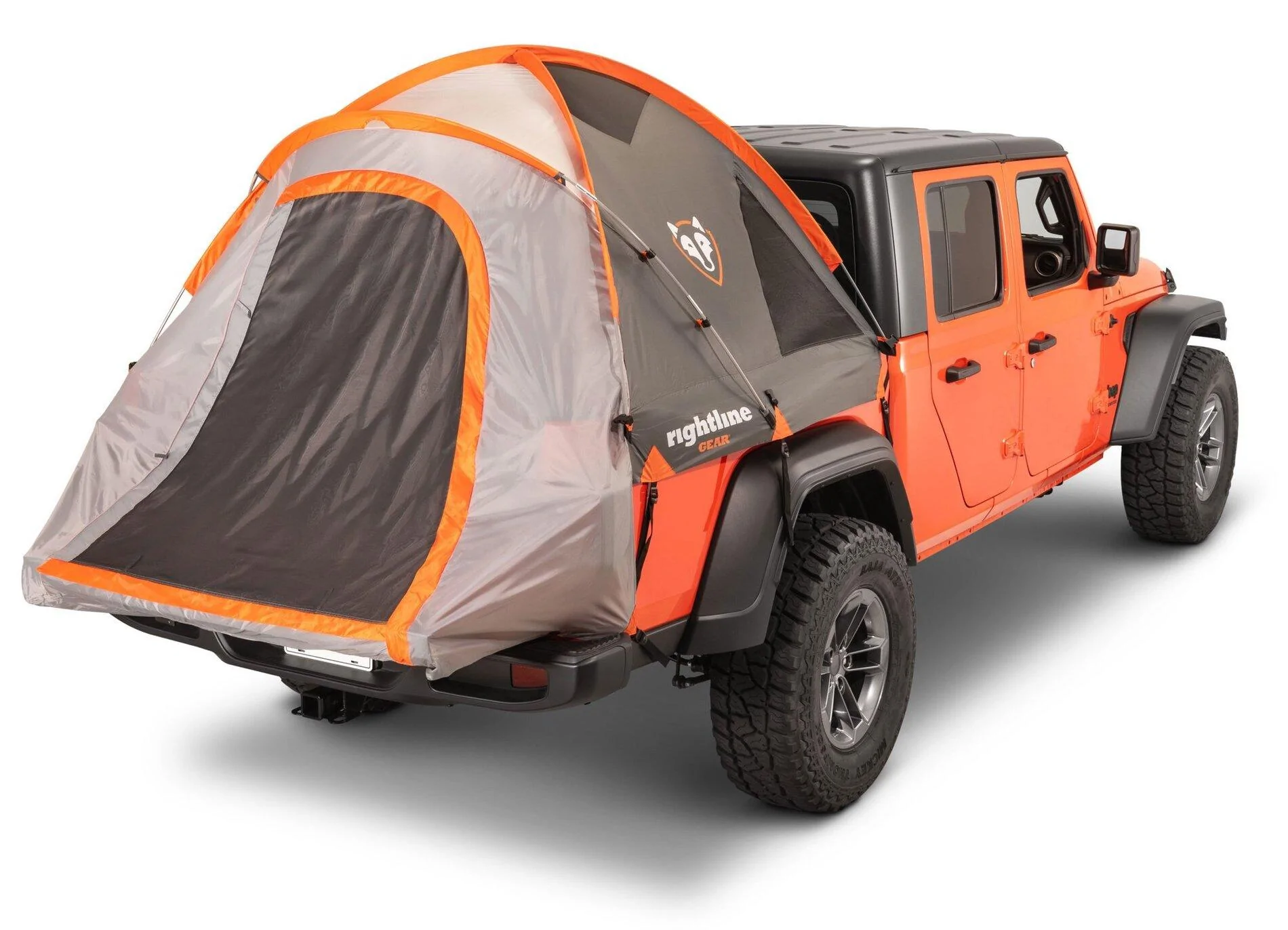Jeep Gladiator SLEEPING in a JT uck-tent-jt-studio-rear-side-rainfly-removed-clos