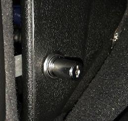 Jeep Gladiator Locking Storage under the rear seats with base plastic divider. Less than $20 outside lock when locked