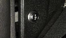 Jeep Gladiator Locking Storage under the rear seats with base plastic divider. Less than $20 outside lock