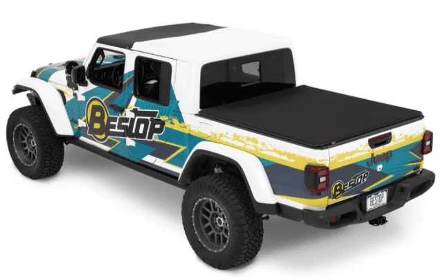 Jeep Gladiator Bestop teaser concept: folding soft cover / shell / topper for Gladiator bed 1614718874785