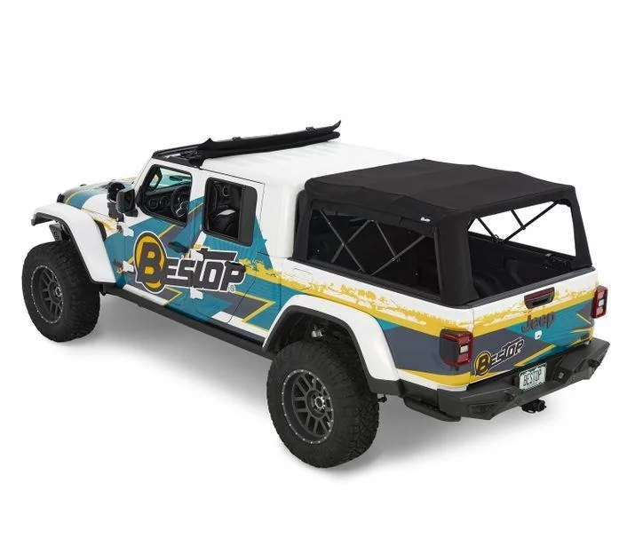Jeep Gladiator Bestop teaser concept: folding soft cover / shell / topper for Gladiator bed 511BAE42-27C4-4DF1-9A68-9F186A9DB449