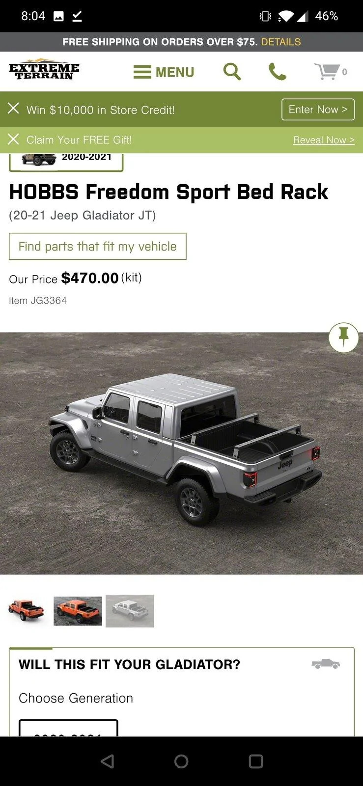 Jeep Gladiator Hobbs Freedom Sport Rack Screenshot_20210307-080427